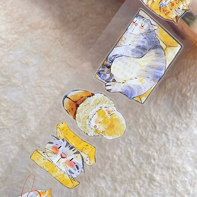 NEW! DingDing - No.54 Kitties | Kiss-cut | 6cm PET Tape |  Release Paper | 10M