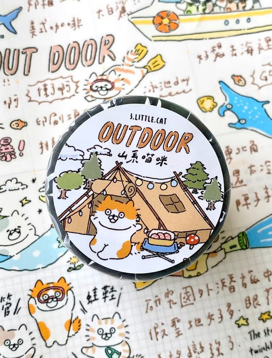 NEW! 3 Little Cat - Outdoor | 4cm PET Tape |  Release Paper