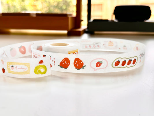 Calico Cat Studio - Little Strawberry |Kiss-cut | 2cm Washi Tape | Release Paper | 6M