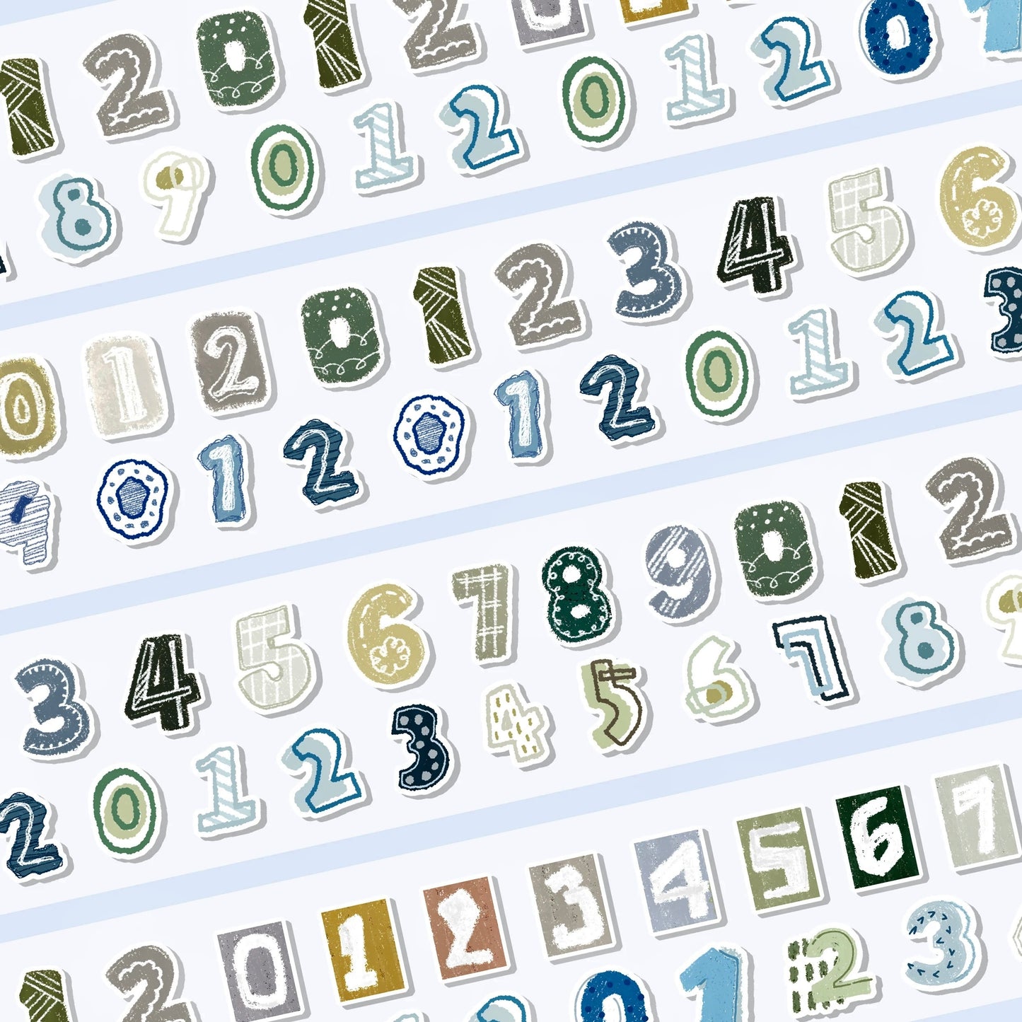 NEW! Calico Cat Studio - Numbers | Kiss-cut | 3cm Washi Tape | Release Paper | 6M