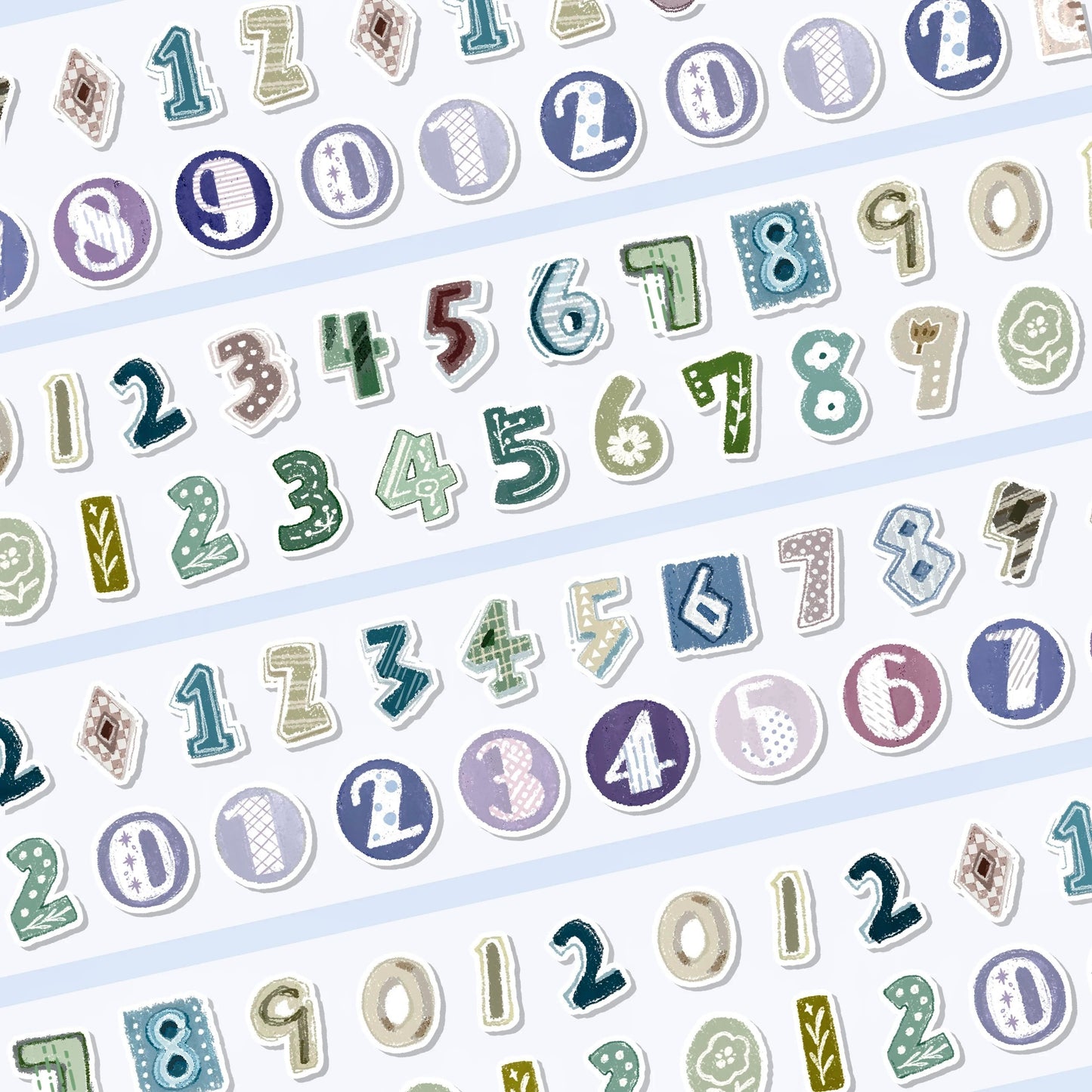 NEW! Calico Cat Studio - Numbers | Kiss-cut | 3cm Washi Tape | Release Paper | 6M