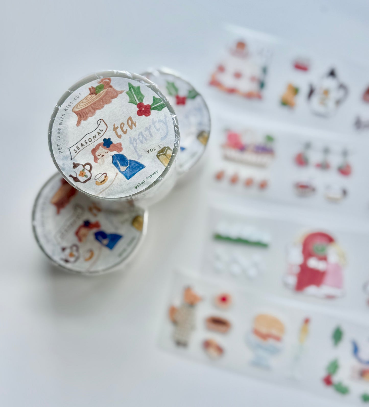 Teayou - Seasonal Tea Party Vol.1 | Kiss-cut | 4cm PET Tape | Release Paper | 10M