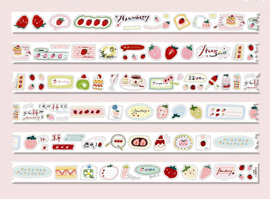 Calico Cat Studio - Little Strawberry |Kiss-cut | 2cm Washi Tape | Release Paper | 6M
