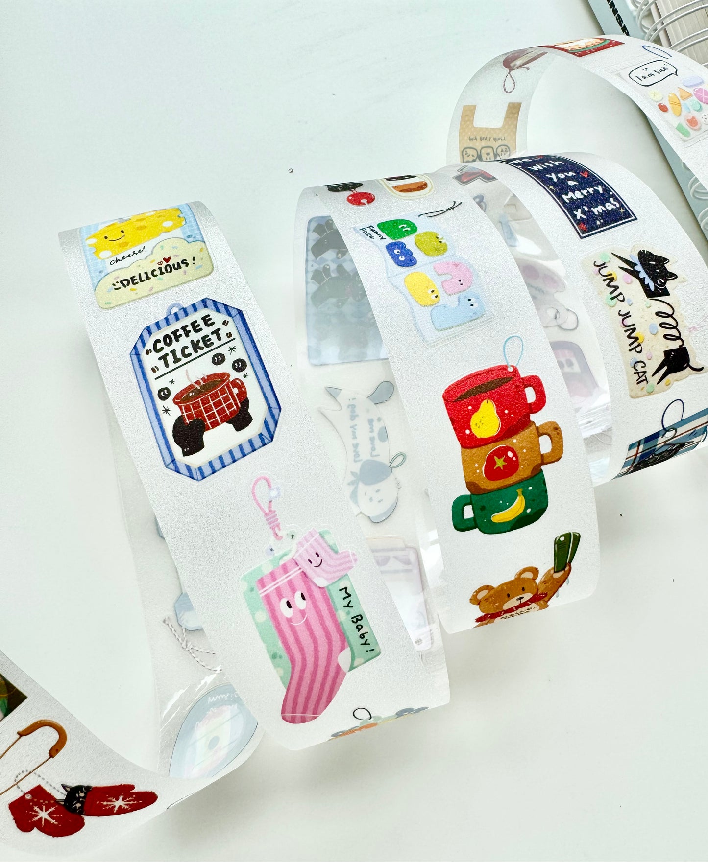 NEW! Xiami Studio - Tags | Kiss-cut | 4cm Glitter PET Tape | Release Paper | 5M