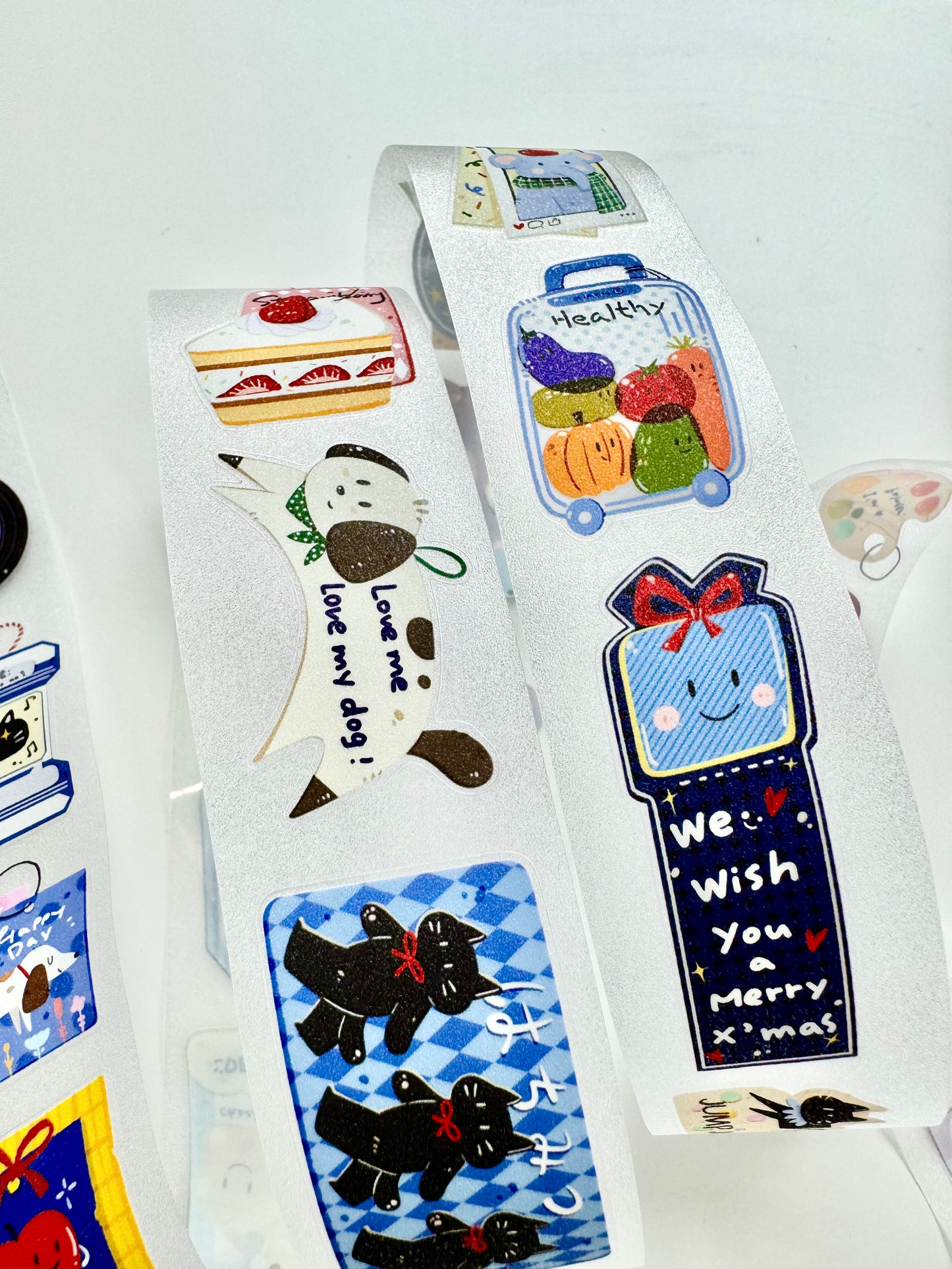 NEW! Xiami Studio - Tags | Kiss-cut | 4cm Glitter PET Tape | Release Paper | 5M