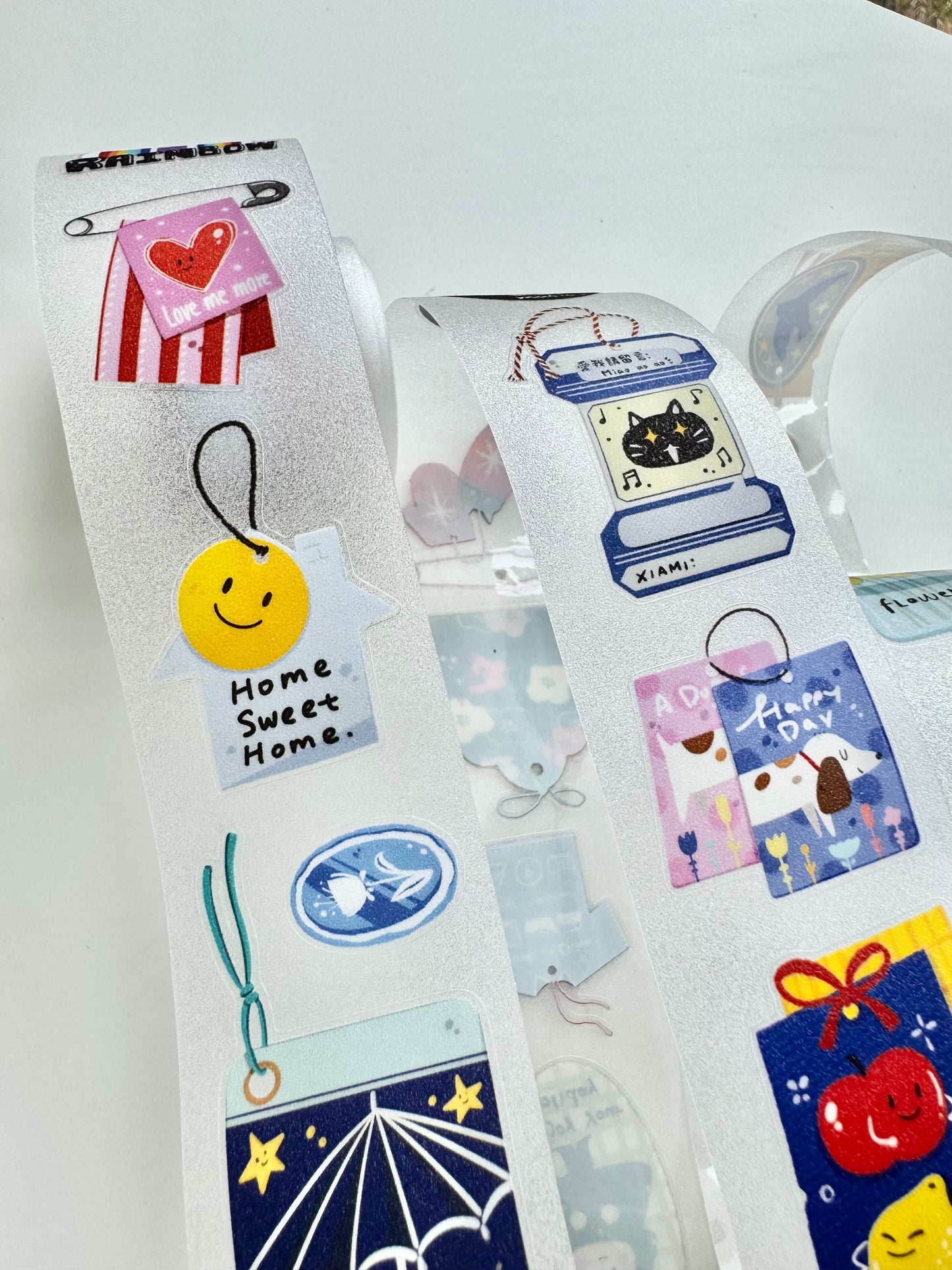 NEW! Xiami Studio - Tags | Kiss-cut | 4cm Glitter PET Tape | Release Paper | 5M