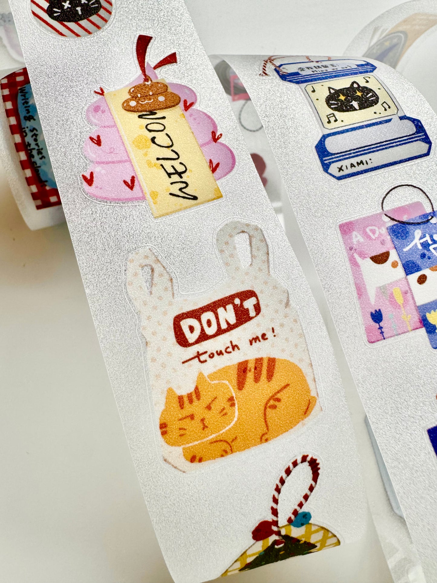 NEW! Xiami Studio - Tags | Kiss-cut | 4cm Glitter PET Tape | Release Paper | 5M
