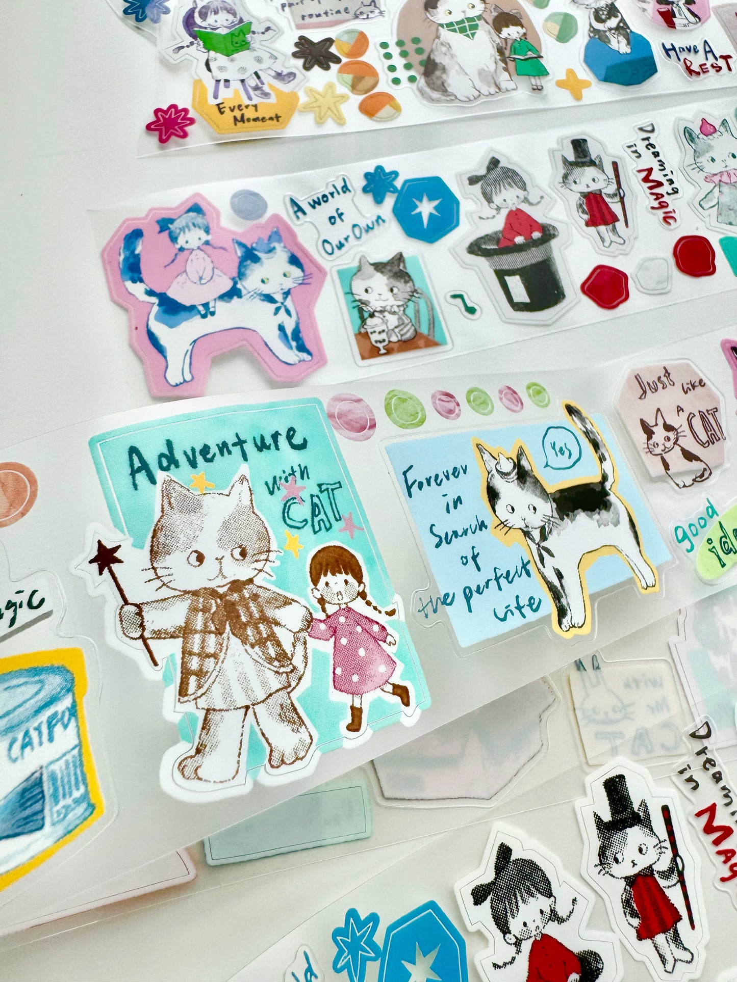 NEW! Molinta - Cat in Magic | Kiss-cut | 5cm PET Tape | Release Paper | 5M