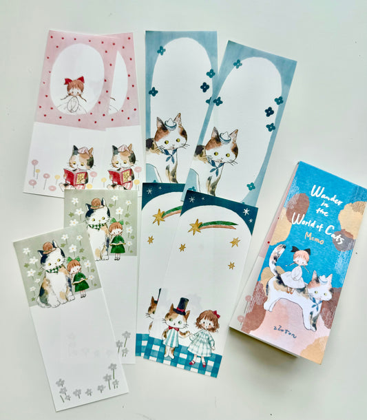 NEW! Molinta - Wonder in the world of cats | 40pcs Memo Pad | Ephemera Paper