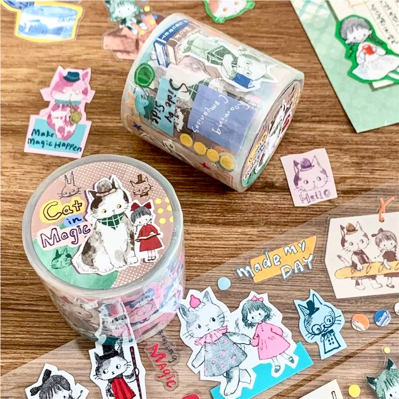 NEW! Molinta - Cat in Magic | Kiss-cut | 5cm PET Tape | Release Paper | 5M