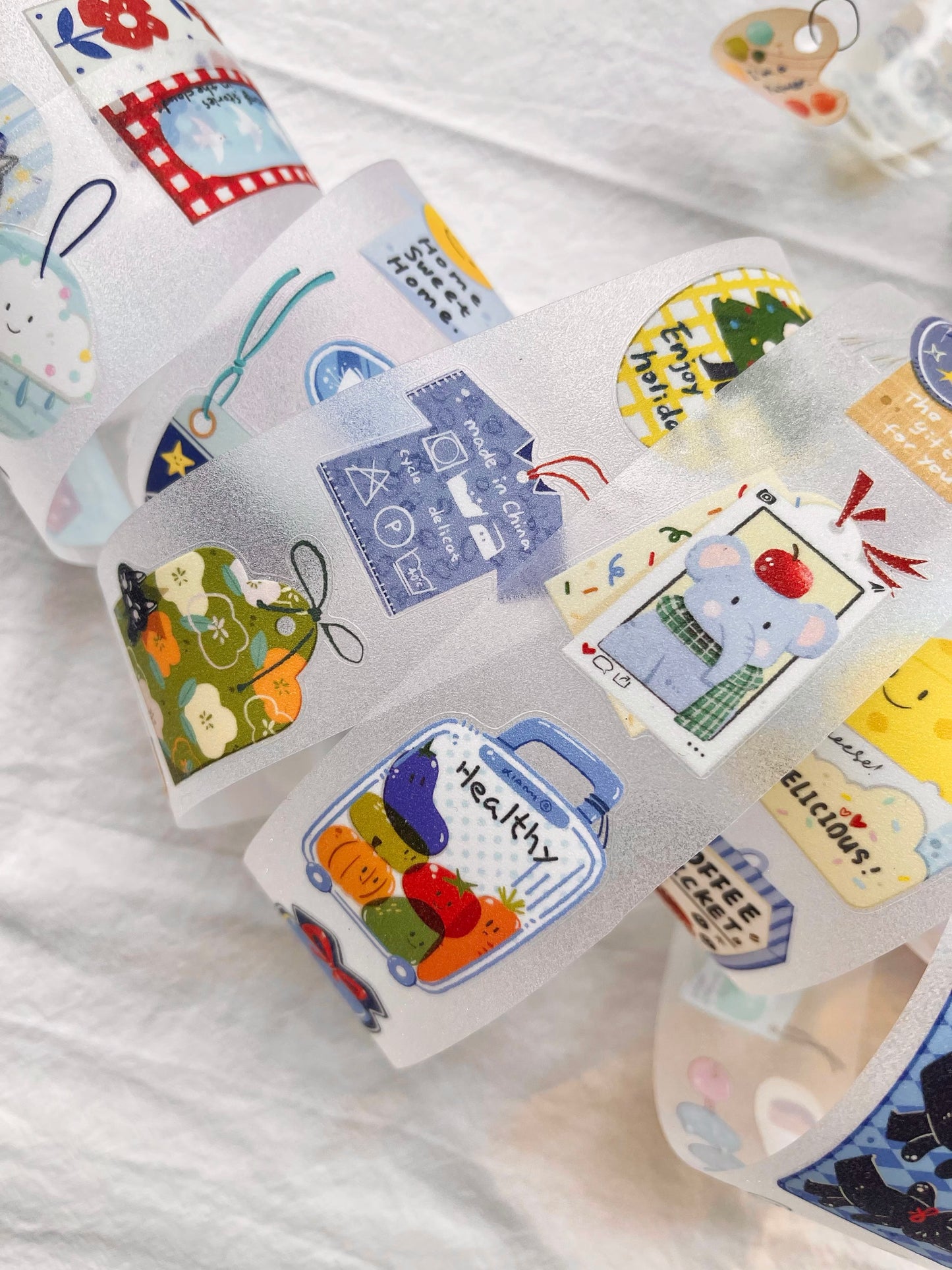 NEW! Xiami Studio - Tags | Kiss-cut | 4cm Glitter PET Tape | Release Paper | 5M