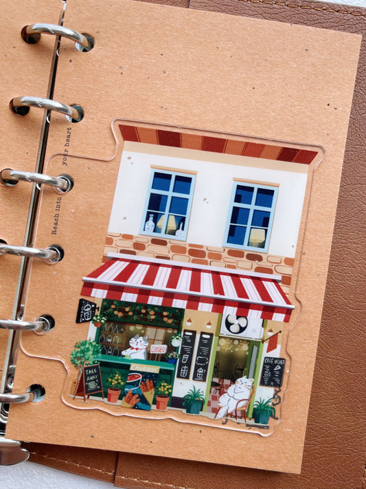 NEW! Xiami Studio - Small Shops | M5 | Notebook Divider Set | Acrylic | Pre-punched | Journal Accessories