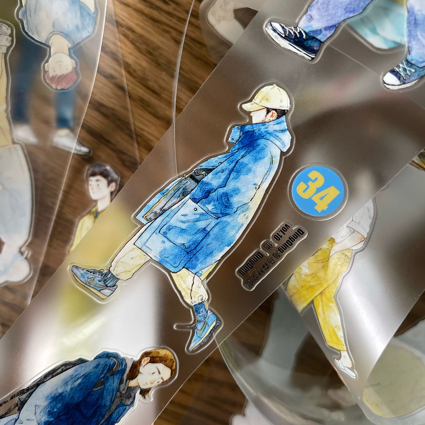 NEW! DingDing - No.34 His Outfits | Kiss-cut | 5cm PET Tape |  Release Paper