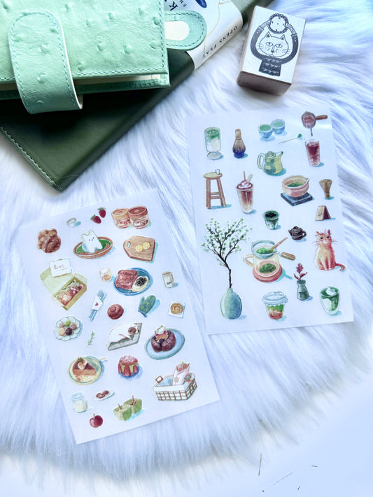 NEW! Teayou - Matcha Garden | 2 Sheets | Rub On Sticker