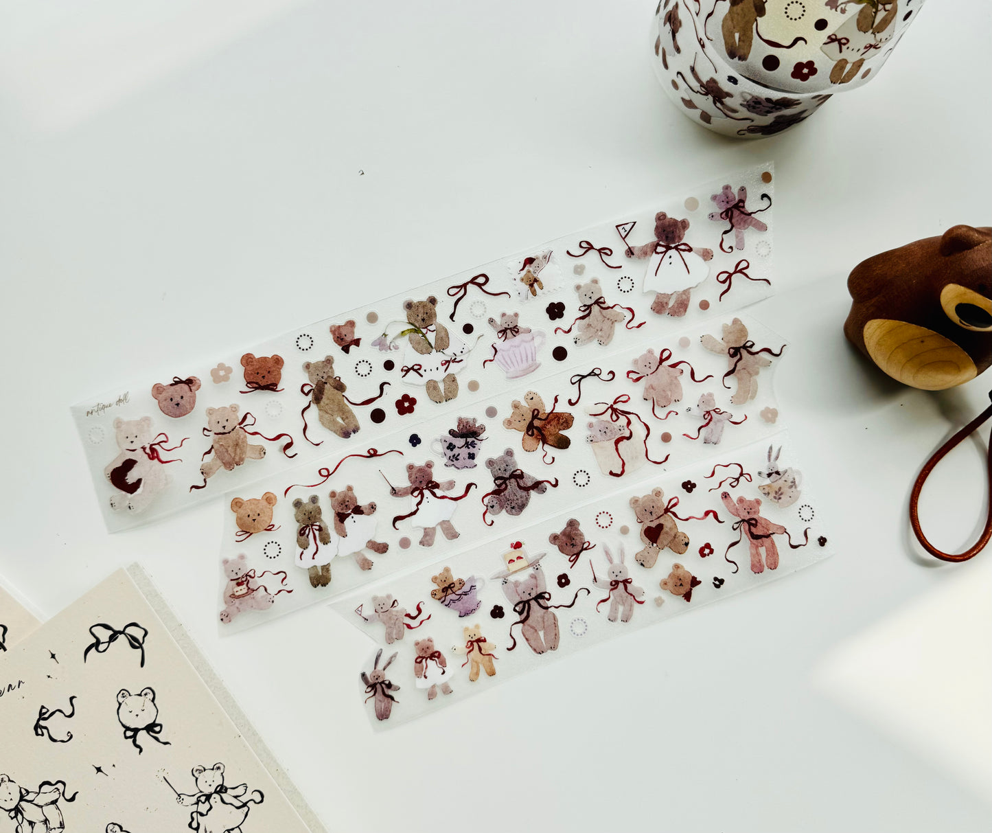 NEW! MWJ - Little Bear Daily Life | Kiss-cut | 4.5cm Glitter PET | Release Paper | 5M