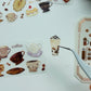NEW! MWJ - Coffee| Kiss-cut | 4.5cm Glitter PET Tape |  Release Paper | 5M
