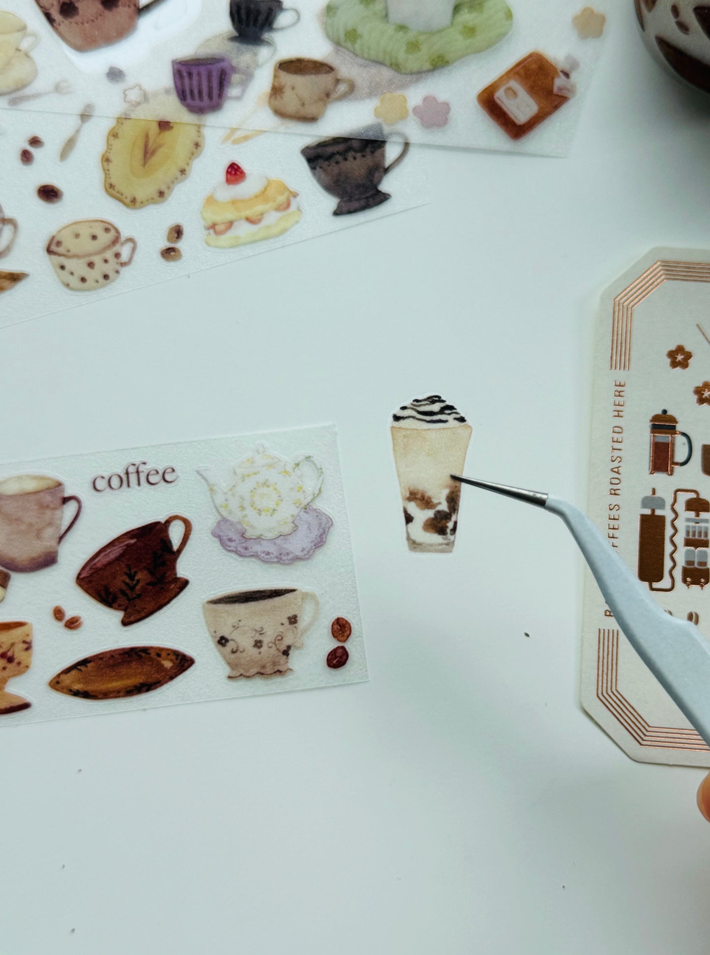 NEW! MWJ - Coffee| Kiss-cut | 4.5cm Glitter PET Tape |  Release Paper | 5M