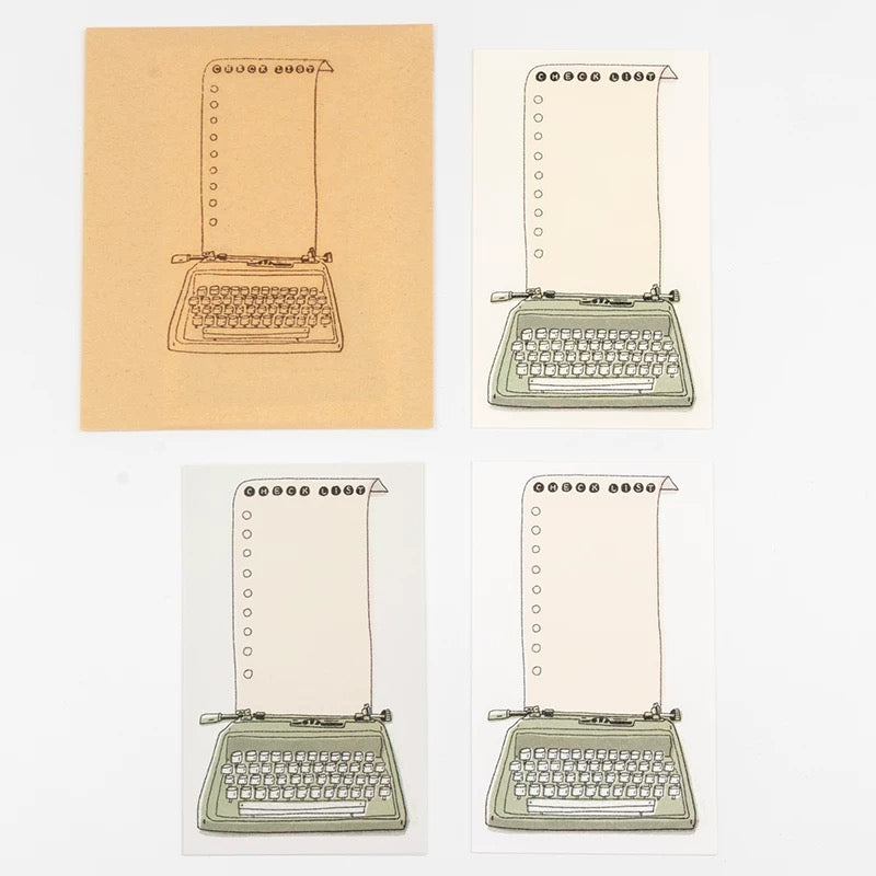 Bieguan Studio - Typewriter - Check List | 9pcs Memo Pad | Ephemera Paper