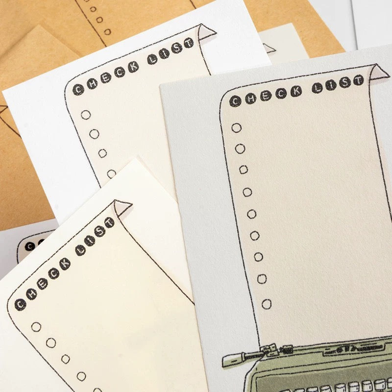 Bieguan Studio - Typewriter - Check List | 9pcs Memo Pad | Ephemera Paper