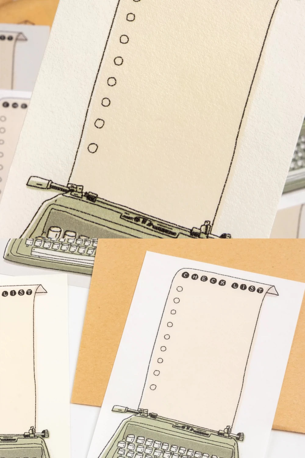 Bieguan Studio - Typewriter - Check List | 9pcs Memo Pad | Ephemera Paper