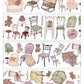 NEW! MWJ - Chair | Kiss-cut | 4.5cm Glitter PET Tape |  Release Paper | 5M