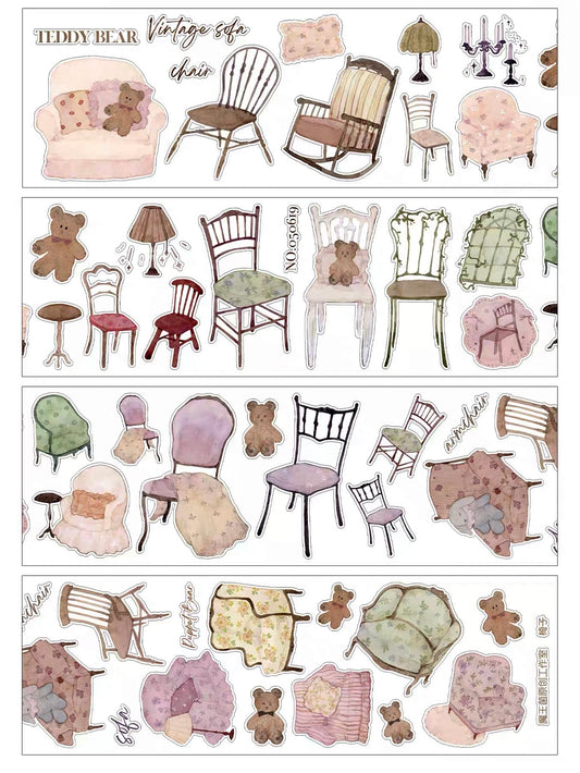 NEW! MWJ - Chair | Kiss-cut | 4.5cm Glitter PET Tape |  Release Paper | 5M