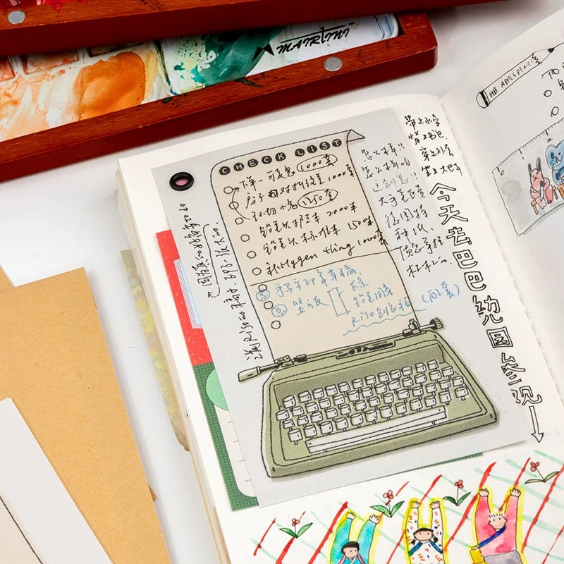 Bieguan Studio - Typewriter - Check List | 9pcs Memo Pad | Ephemera Paper