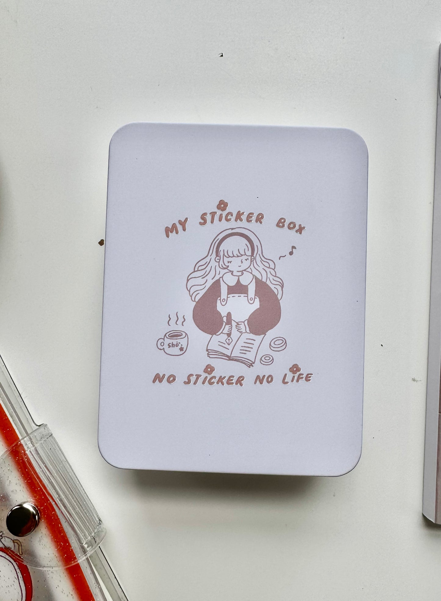 Sho Little Happiness - My Sticker Box | Tin Box | Organizer |  Desk Decor | box only | Journaling Accessory