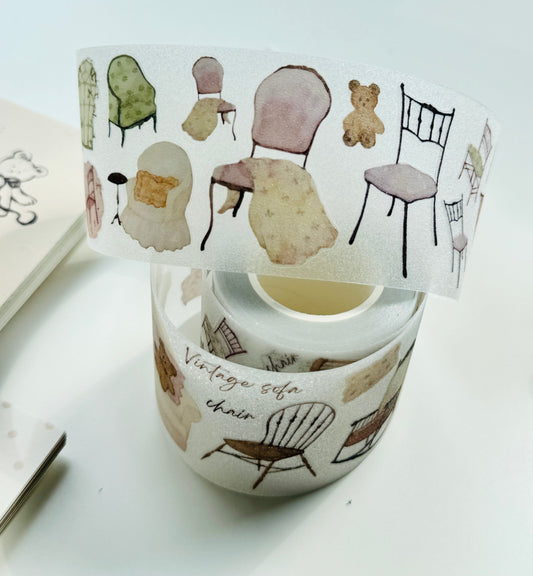 NEW! MWJ - Chair | Kiss-cut | 4.5cm Glitter PET Tape |  Release Paper | 5M