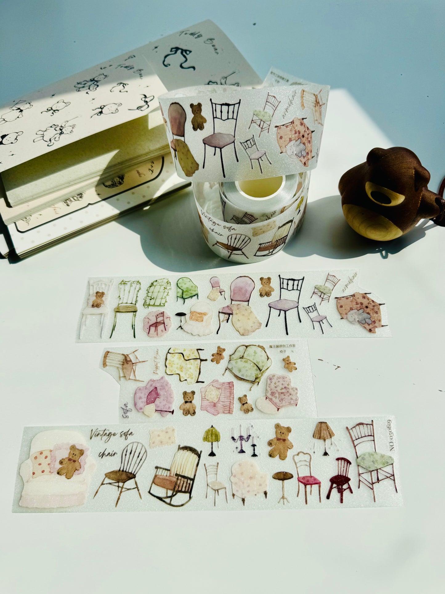 NEW! MWJ - Chair | Kiss-cut | 4.5cm Glitter PET Tape |  Release Paper | 5M
