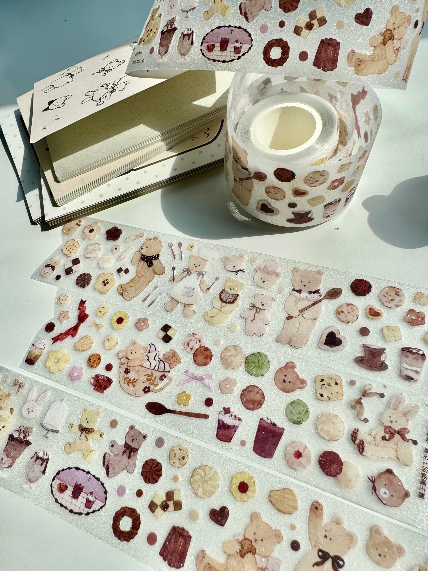 NEW! MWJ - Cocoa Cookies | Kiss-cut | 4.5cm Glitter PET Tape |  Release Paper | 5M