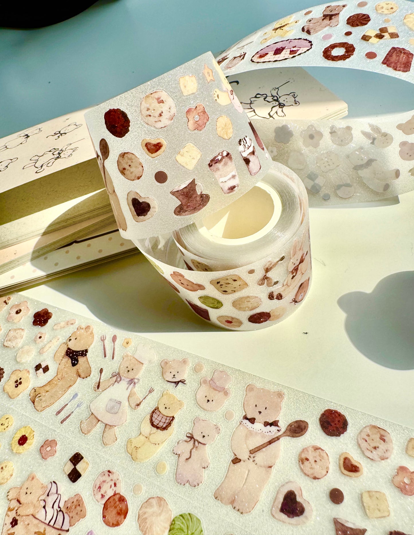 NEW! MWJ - Cocoa Cookies | Kiss-cut | 4.5cm Glitter PET Tape |  Release Paper | 5M