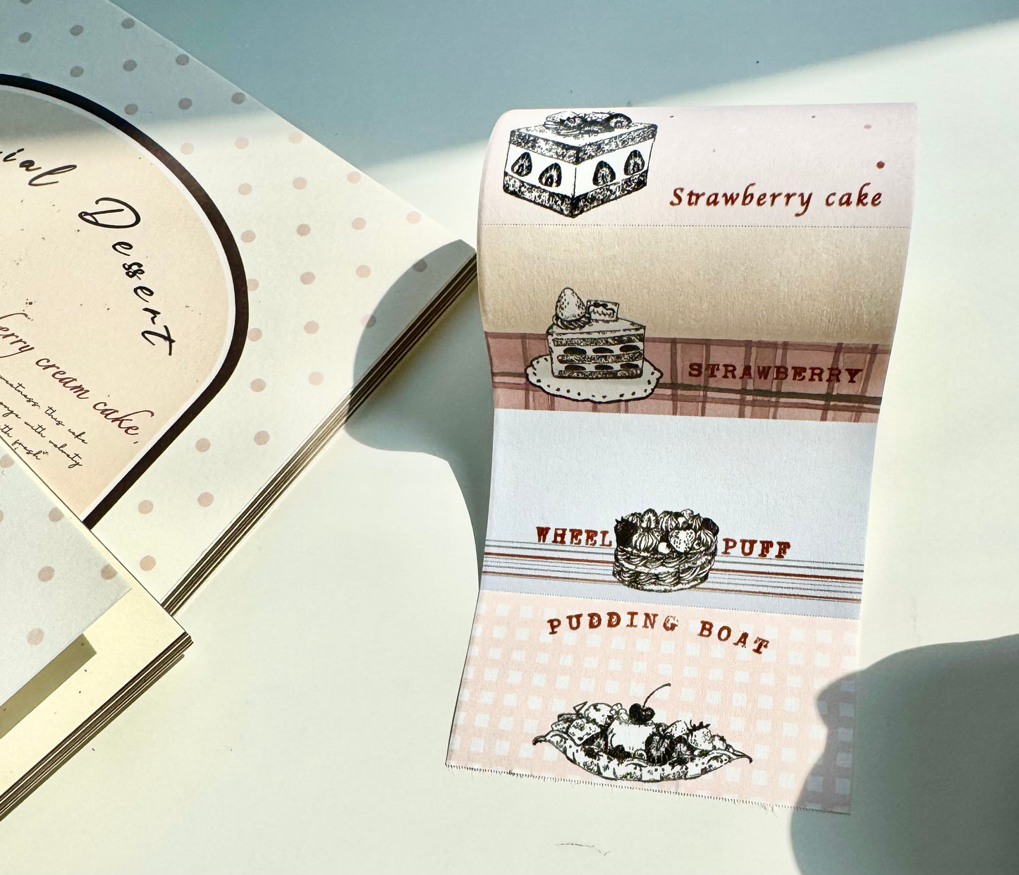 NEW! MWJ  -  Vintage Desserts | 100pcs Sticker Memo Roll | NO Release Paper