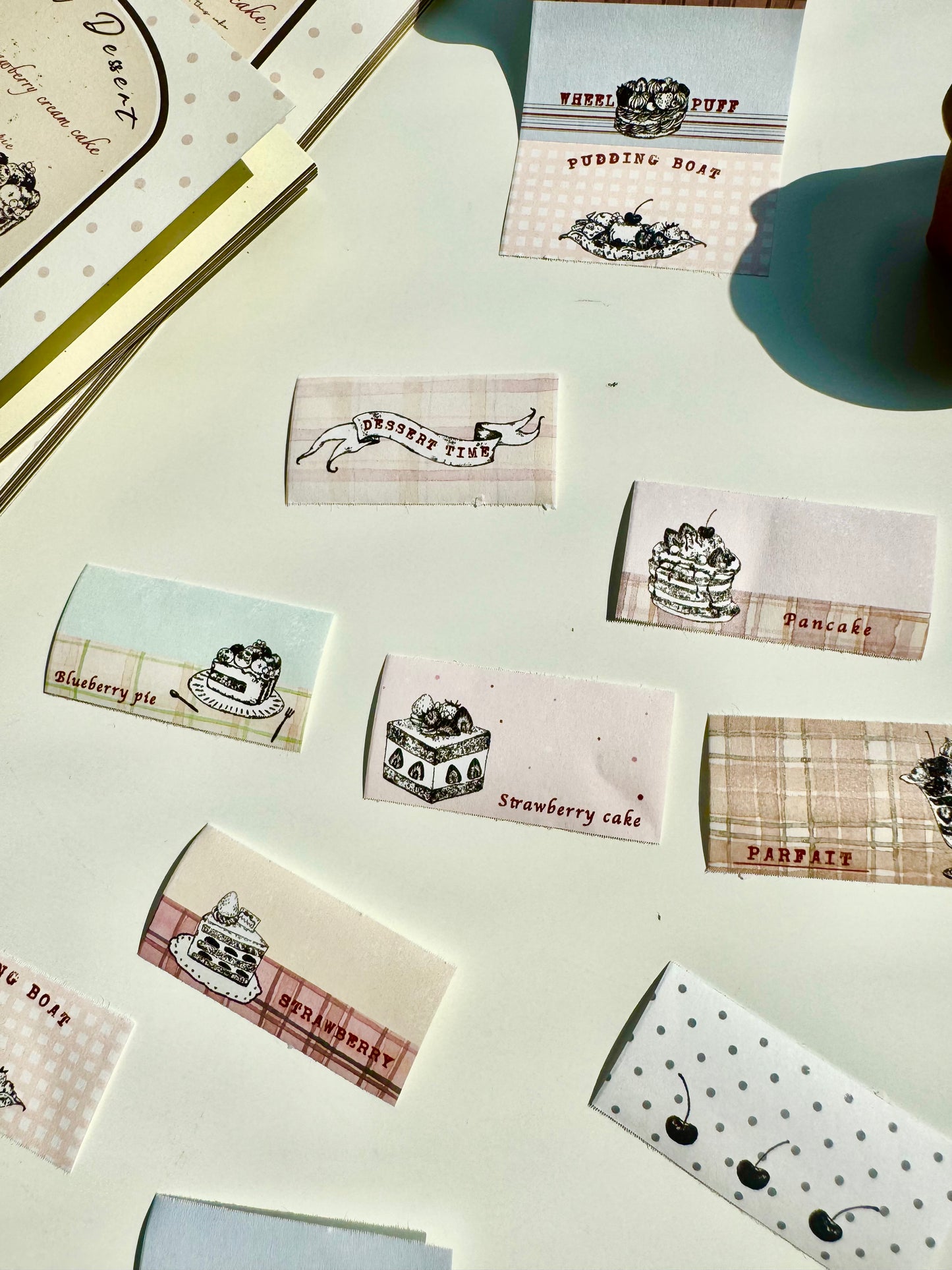 NEW! MWJ  -  Vintage Desserts | 100pcs Sticker Memo Roll | NO Release Paper