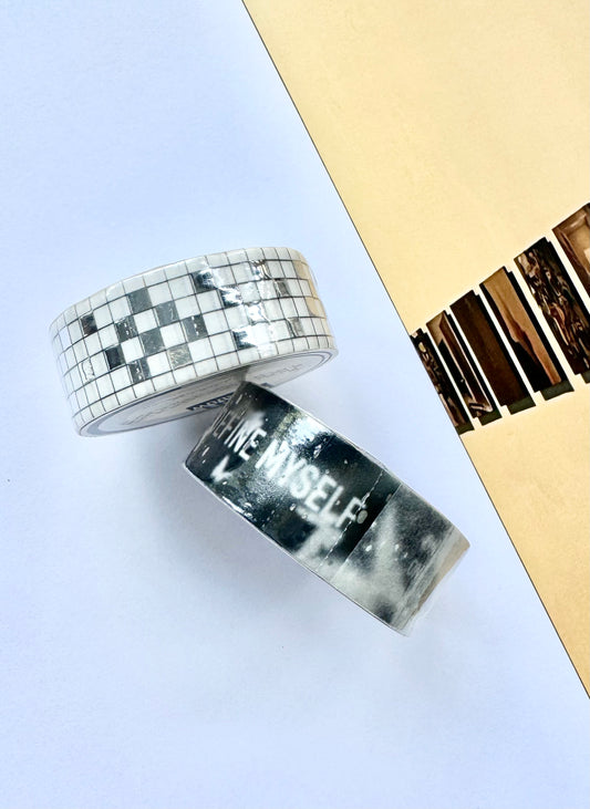 Christian - Light & Shadow | Silver Foil | 1.5cm Washi Tape | Basic | NO Release Paper