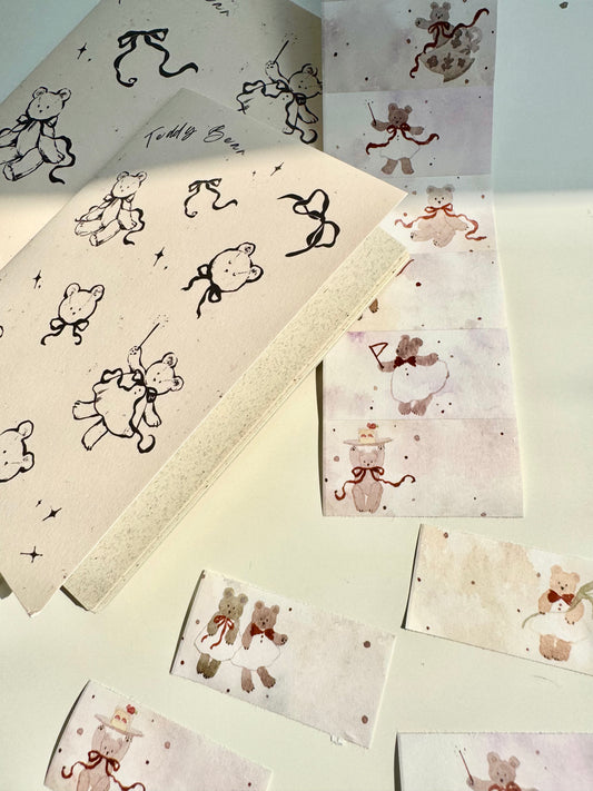 NEW! MWJ  -  Little Bears | 100pcs Sticker Memo Roll | NO Release Paper