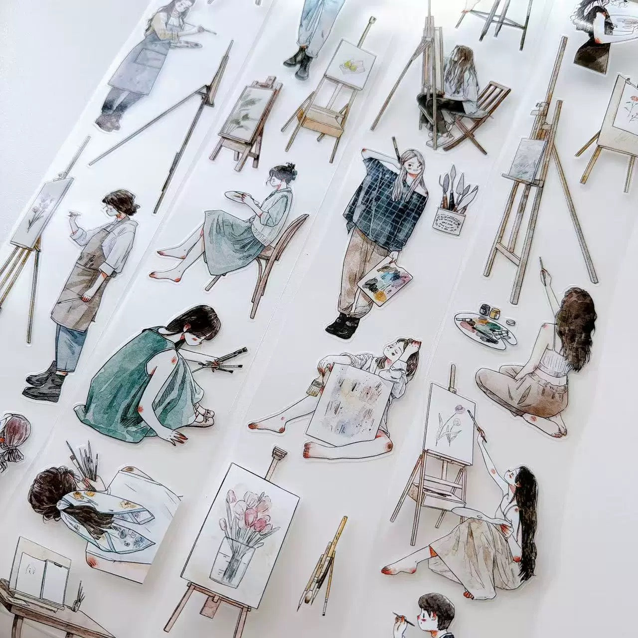 NEW! Kaixun - Drawing Girl | Kiss-cut | 6cm PET Tape | Release Paper