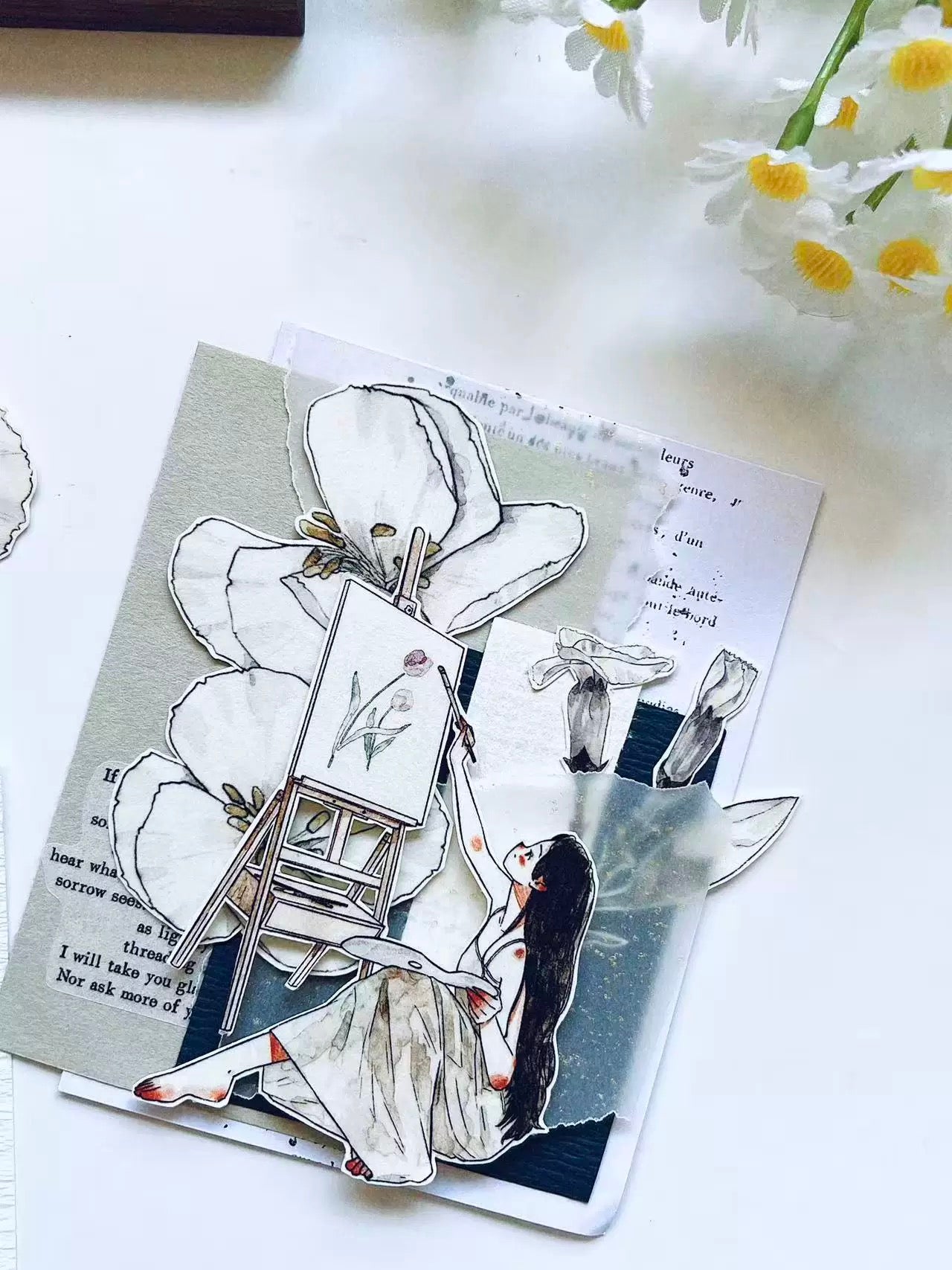NEW! Kaixun - Drawing Girl | Kiss-cut | 6cm PET Tape | Release Paper
