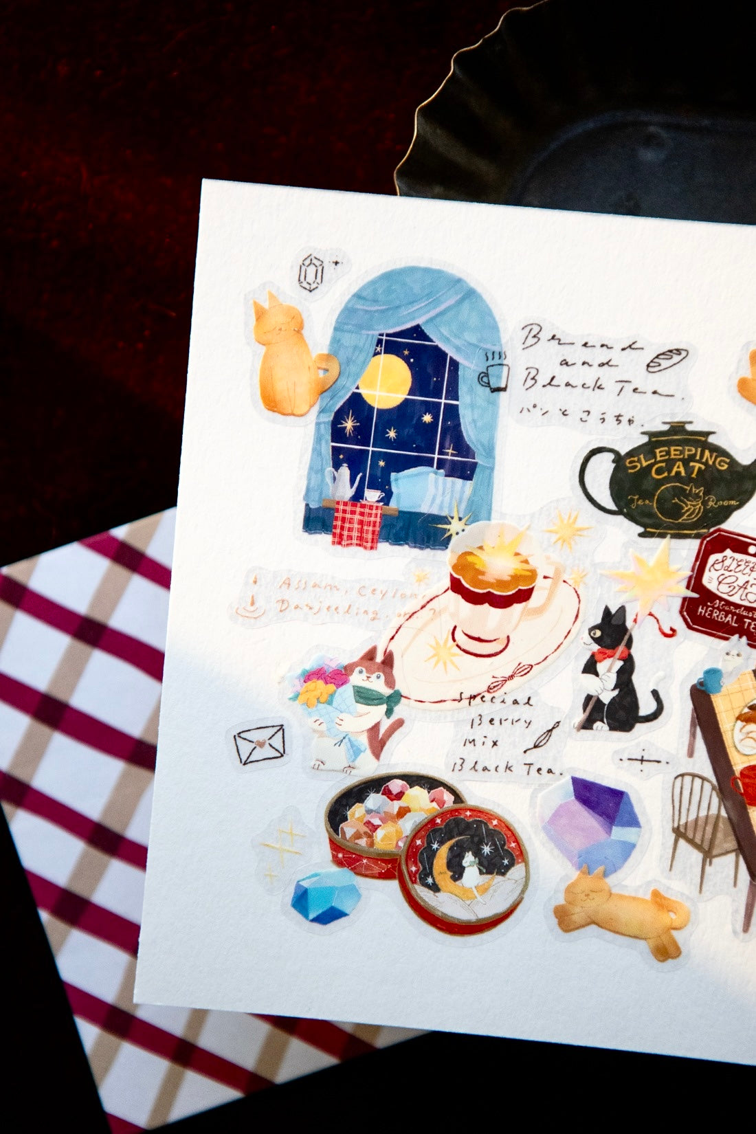 NEW! OURS - Tea Room "Sleeping Cat " | Kiss-cut | 4.5cm PET Tape | Release Paper | 5M