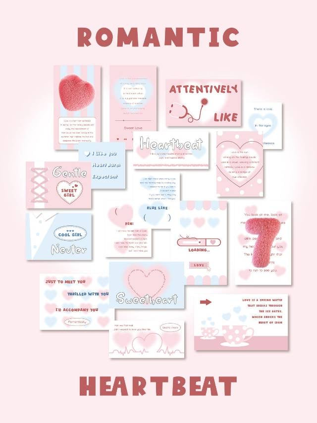 07M - Romantic | 17pcs Deco Pack | Ephemera Paper | Sticker