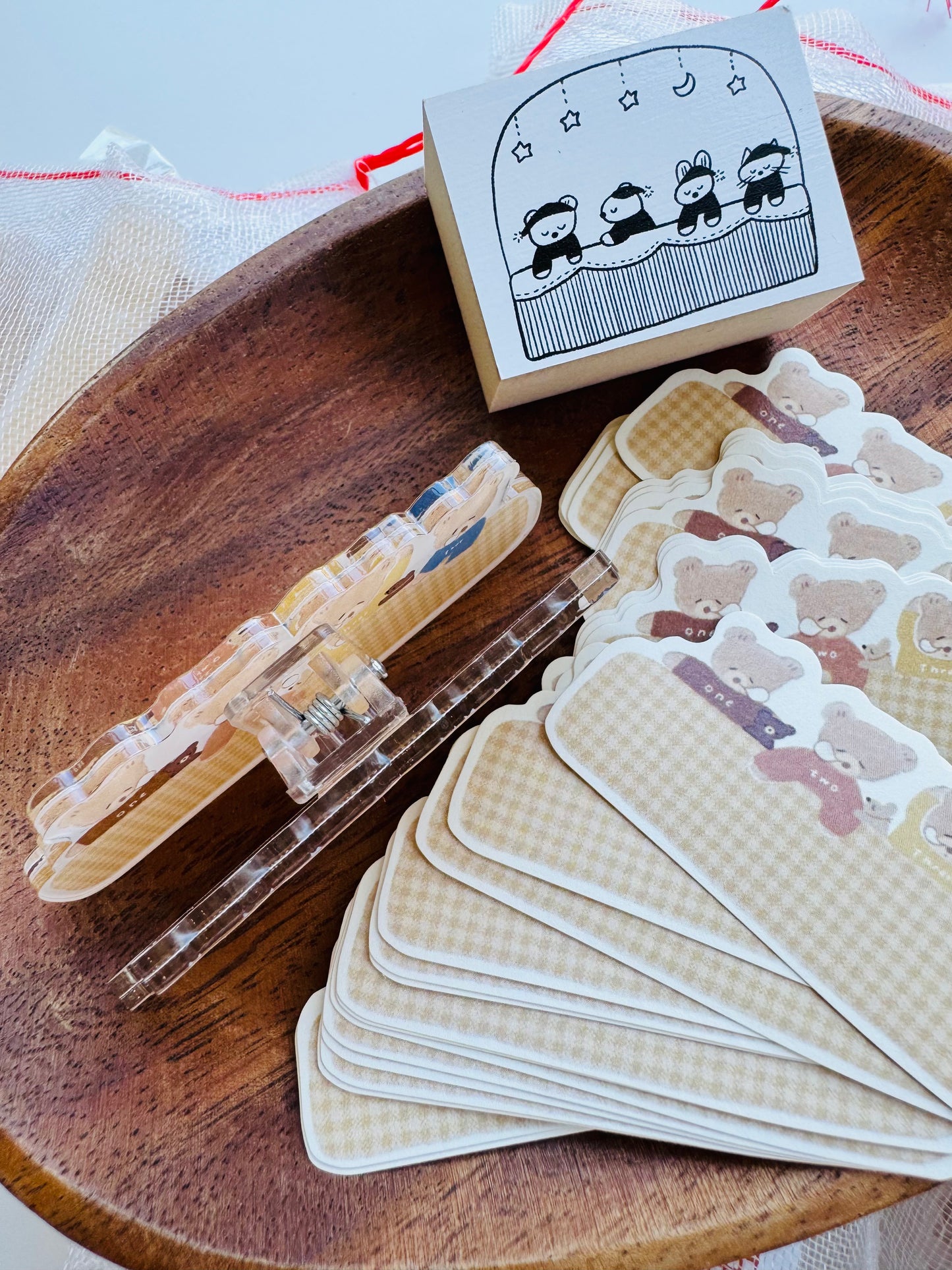 NEW! Ranmyu x Lazy Home - Stationery Fair Exclusive Bundle | 3-Item Set | Rubber Stamp | Sticky note | Resin Clip