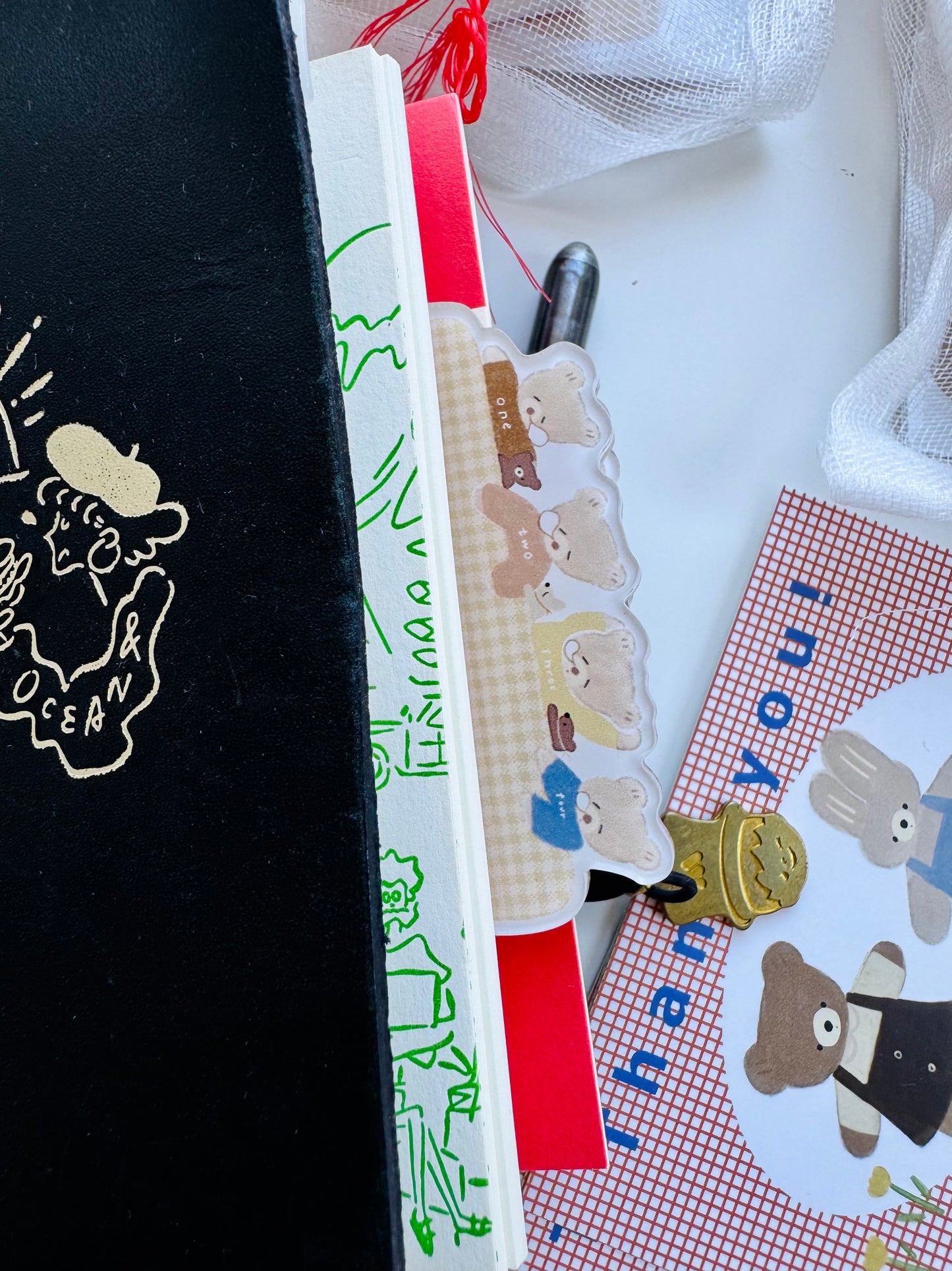 NEW! Ranmyu x Lazy Home - Stationery Fair Exclusive Bundle | 3-Item Set | Rubber Stamp | Sticky note | Resin Clip