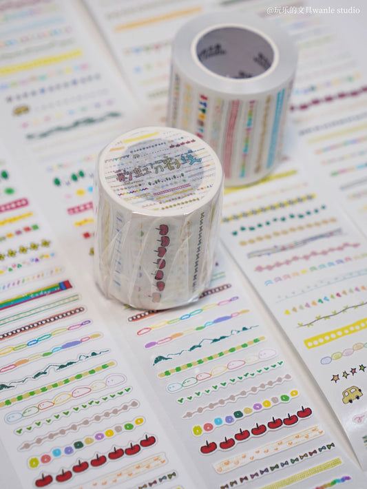 Wanle Studio - vol.9 Rainbow Divider | 5.4cm Pre-cut Washi Tape |  Release Paper