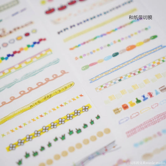 Wanle Studio - vol.9 Rainbow Divider | 5.4cm Pre-cut Washi Tape |  Release Paper