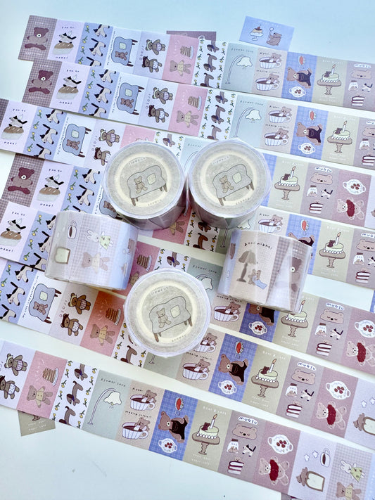 Ranmyu x Lazy Home -  | 3.4cm Sticker Roll | Die-cut | Release Paper | 5M