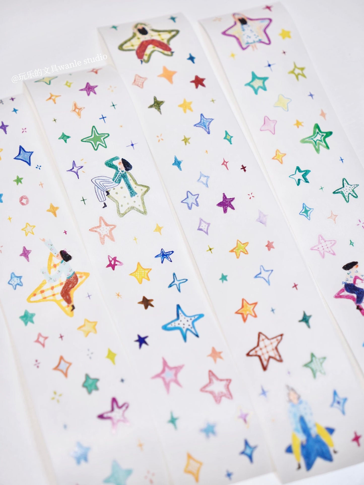 NEW! Wanle Studio - vol.9 So Many Stars | 4.8cm Pre-cut Washi Tape |  Release Paper