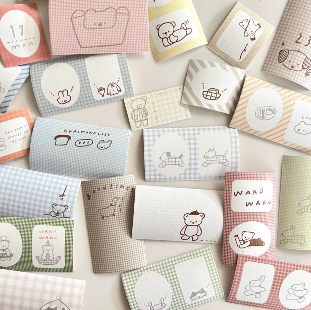 Ranmyu x Lazy Home - Collage - Stripe | 6.3cm Memo Sticker Roll | Die-cut | Release Paper | 3.8M