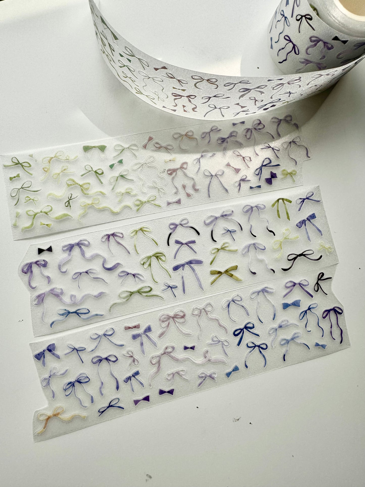 NEW! MWJ - Tiny Bows | 4.5cm Kiss-cut Glitter PET Tape |  Release Paper | 5M