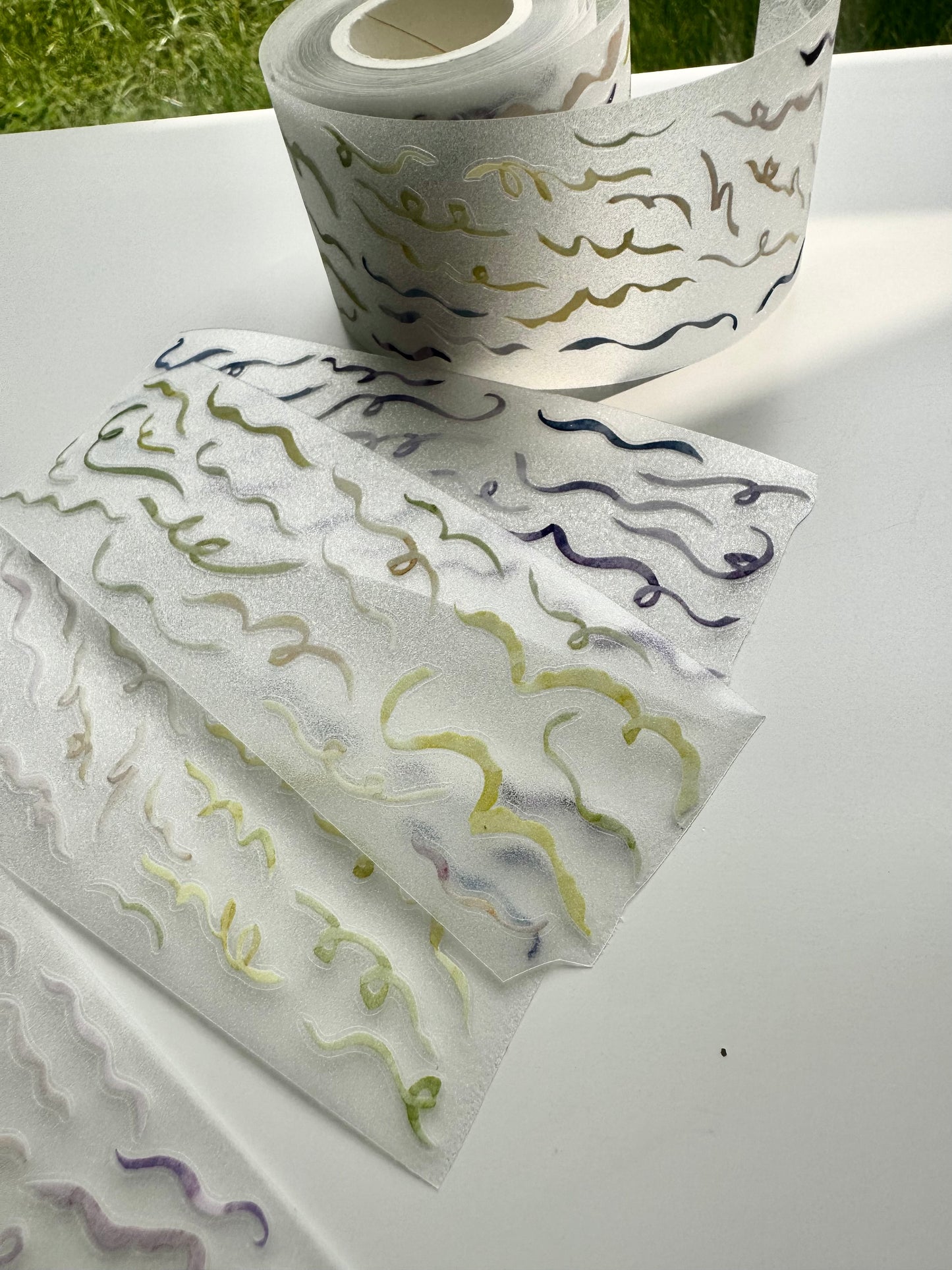 NEW! MWJ - Tiny Ribbon | 4.5cm Kiss-cut Glitter PET Tape |  Release Paper | 5M