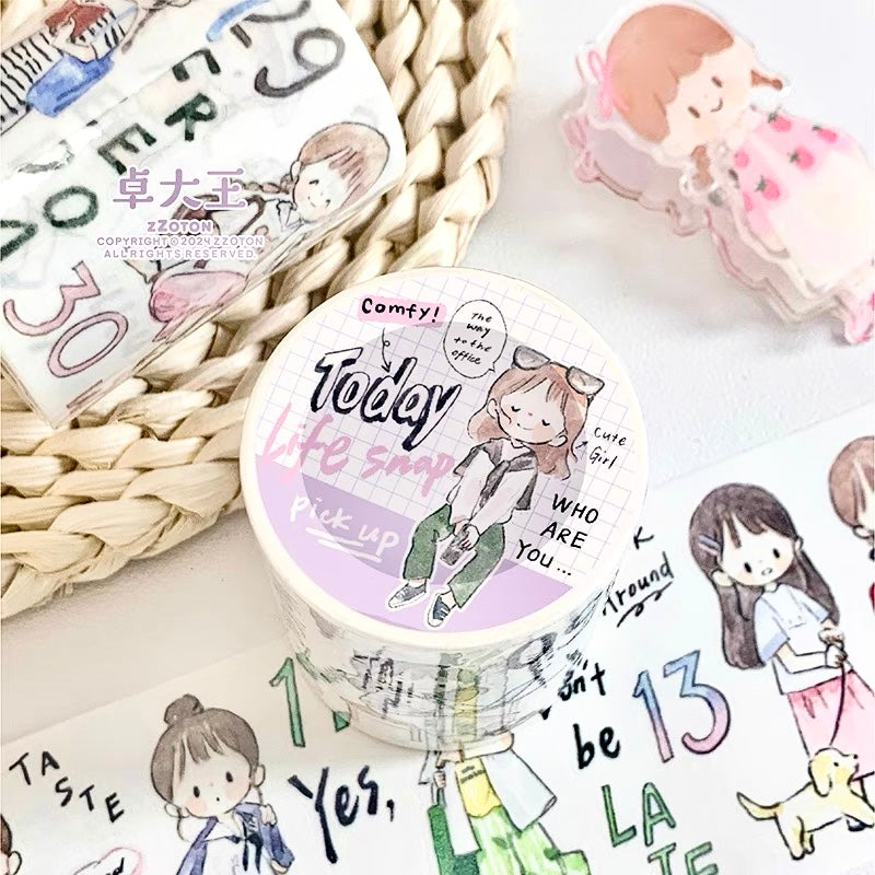 NEW! Molinta - Daily Styling | 6cm Kiss-cut Washi Tape |  Release Paper | 5M